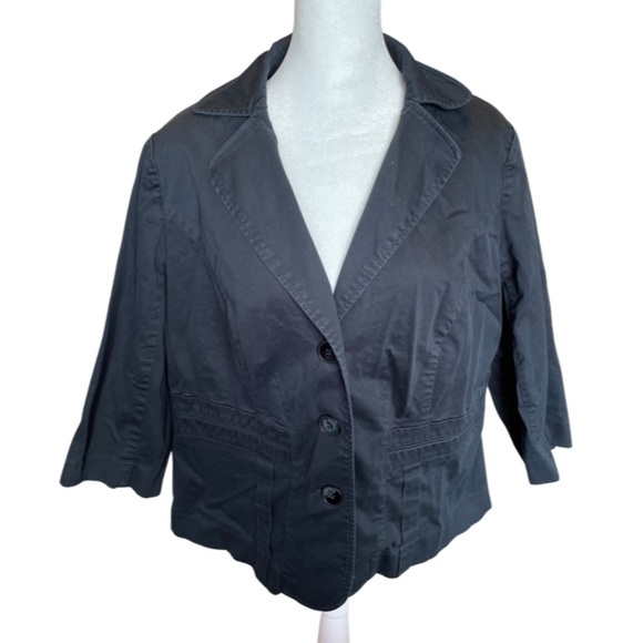 Lane Bryant classic black blazer/cropped jacket 18 - Picture 1 of 4